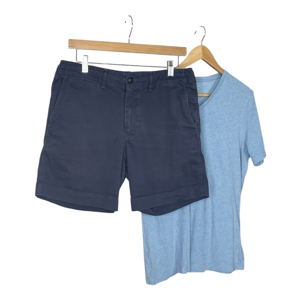 Buck Mason Navy Men Shorts Flat Front